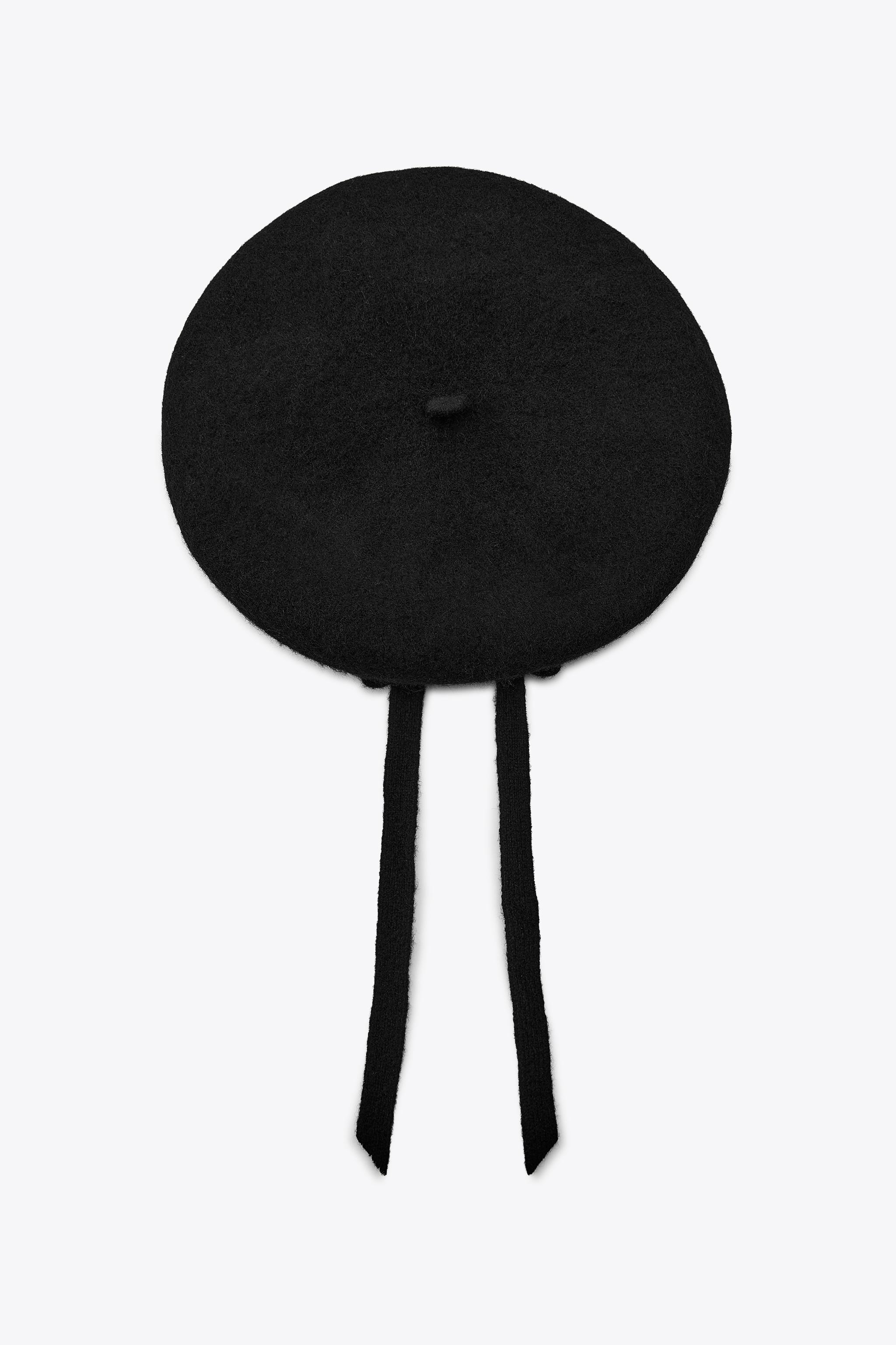 100% WOOL BERET WITH RIBBON